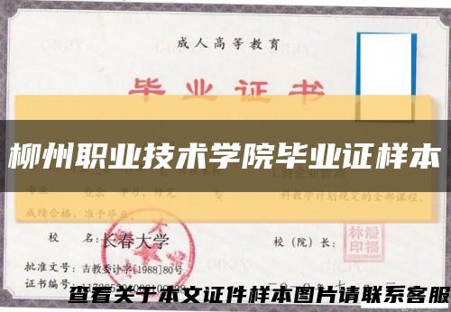 柳州职业技术学院毕业证样本缩略图