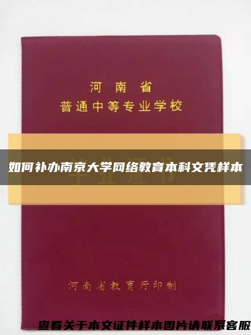 如何补办南京大学网络教育本科文凭样本缩略图