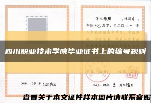 四川职业技术学院毕业证书上的编号规则缩略图