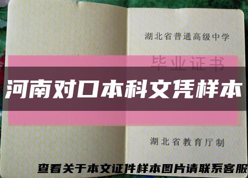 河南对口本科文凭样本缩略图