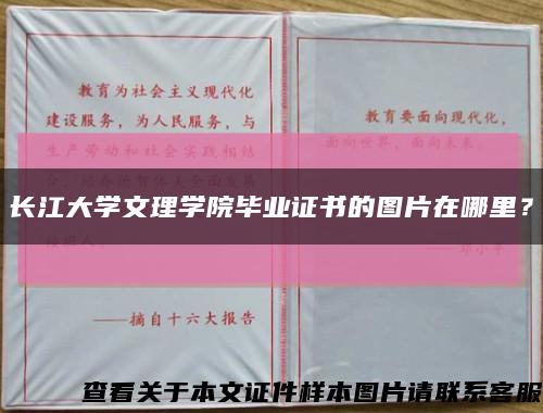 长江大学文理学院毕业证书的图片在哪里？缩略图