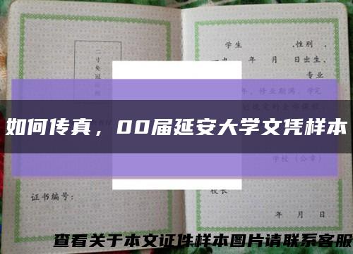 如何传真，00届延安大学文凭样本缩略图