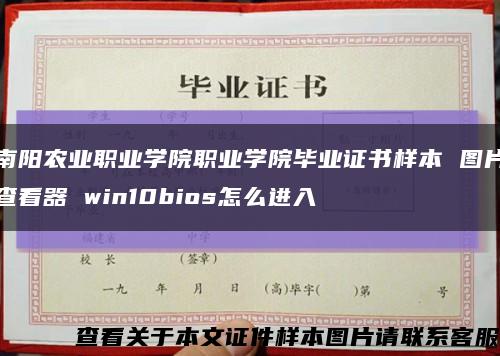 南阳农业职业学院职业学院毕业证书样本 图片查看器 win10bios怎么进入缩略图