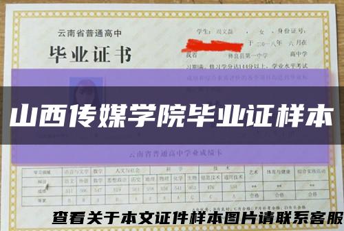 山西传媒学院毕业证样本缩略图