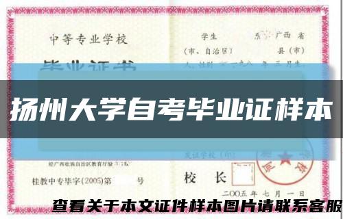 扬州大学自考毕业证样本缩略图