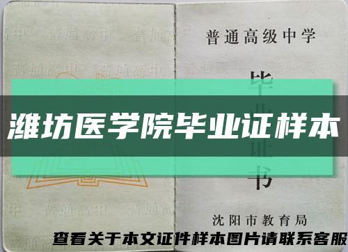 潍坊医学院毕业证样本缩略图