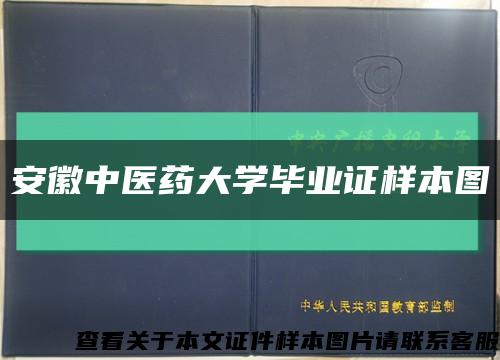 安徽中医药大学毕业证样本图缩略图