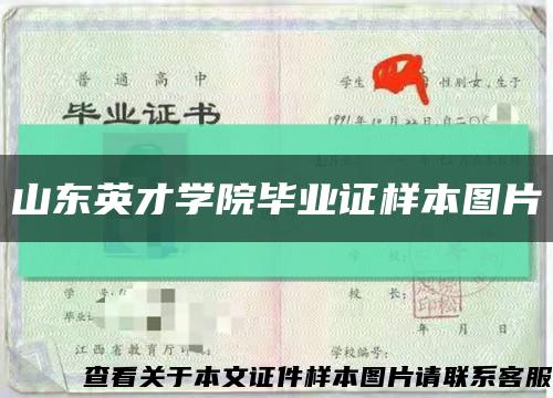 山东英才学院毕业证样本图片缩略图