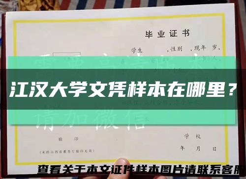 江汉大学文凭样本在哪里？缩略图