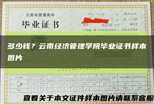 多少钱？云南经济管理学院毕业证书样本图片缩略图