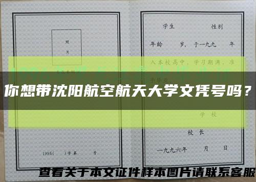 你想带沈阳航空航天大学文凭号吗？缩略图