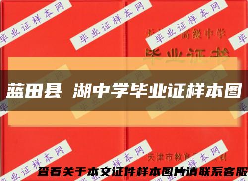 蓝田县洩湖中学毕业证样本图缩略图