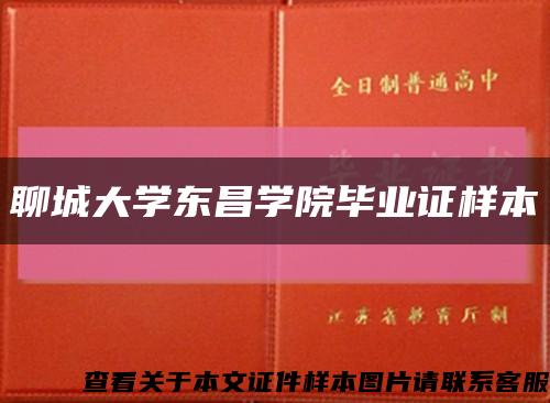 聊城大学东昌学院毕业证样本缩略图