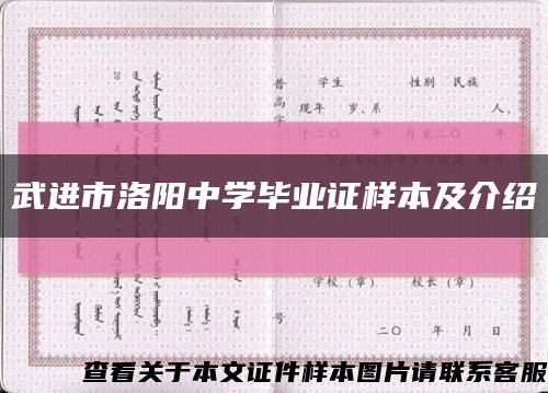 武进市洛阳中学毕业证样本及介绍缩略图