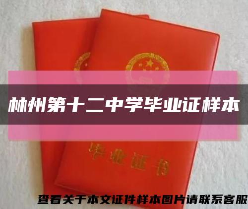 林州第十二中学毕业证样本缩略图