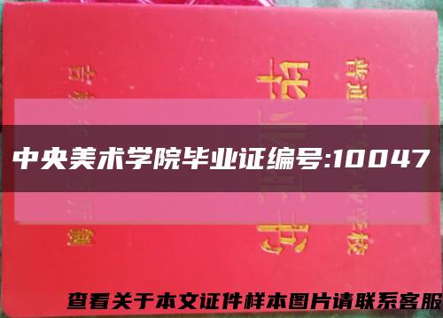 中央美术学院毕业证编号:10047缩略图