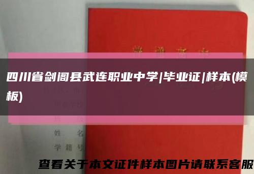 四川省剑阁县武连职业中学|毕业证|样本(模板)缩略图