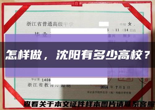 怎样做，沈阳有多少高校？缩略图