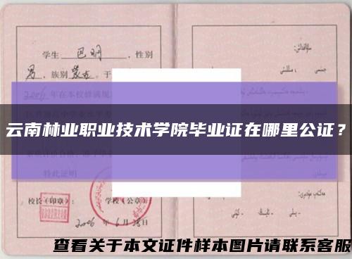 云南林业职业技术学院毕业证在哪里公证？缩略图