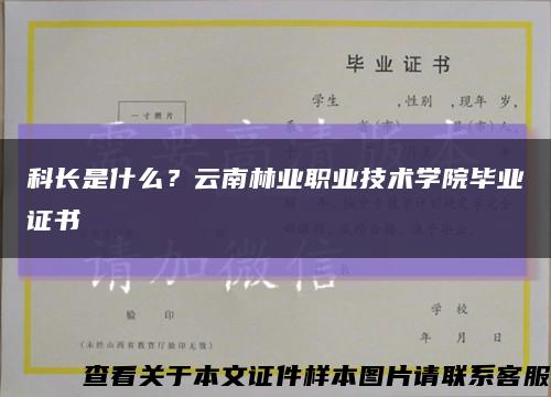 科长是什么？云南林业职业技术学院毕业证书缩略图