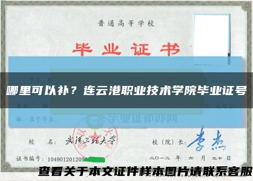 哪里可以补？连云港职业技术学院毕业证号缩略图