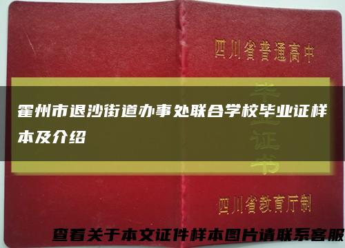 霍州市退沙街道办事处联合学校毕业证样本及介绍缩略图