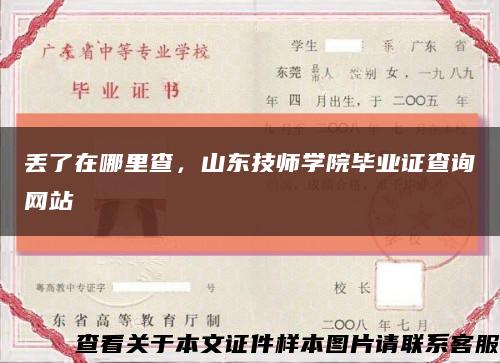 丢了在哪里查，山东技师学院毕业证查询网站缩略图