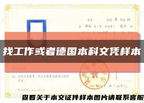 找工作或者德国本科文凭样本缩略图