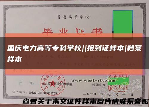 重庆电力高等专科学校||报到证样本|档案样本缩略图