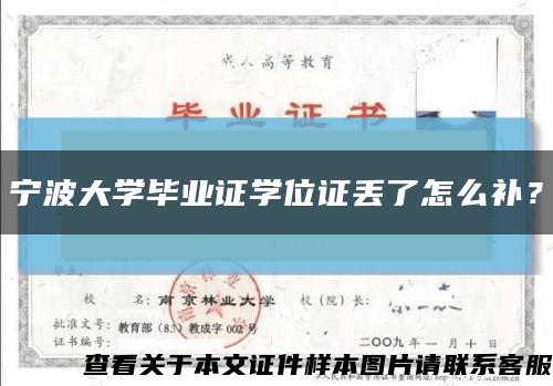 宁波大学毕业证学位证丢了怎么补？缩略图