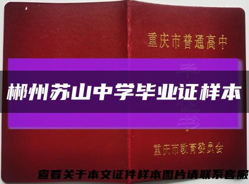 郴州苏山中学毕业证样本缩略图