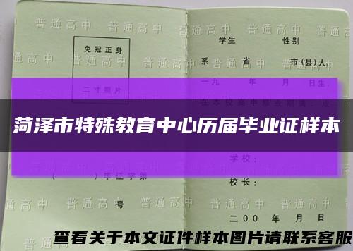 菏泽市特殊教育中心历届毕业证样本缩略图