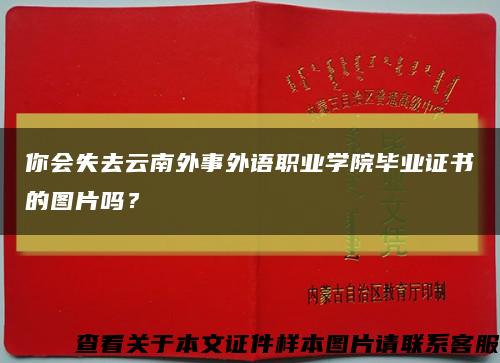 你会失去云南外事外语职业学院毕业证书的图片吗？缩略图