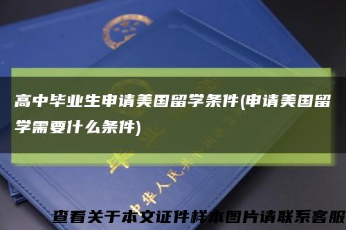 高中毕业生申请美国留学条件(申请美国留学需要什么条件)缩略图