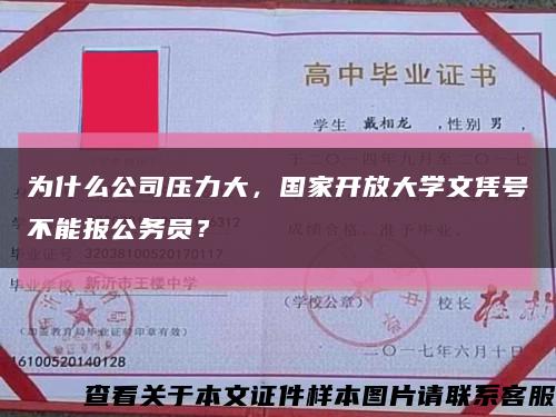 为什么公司压力大，国家开放大学文凭号不能报公务员？缩略图