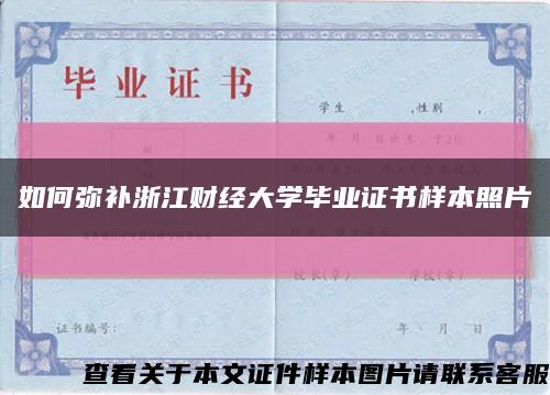 如何弥补浙江财经大学毕业证书样本照片缩略图