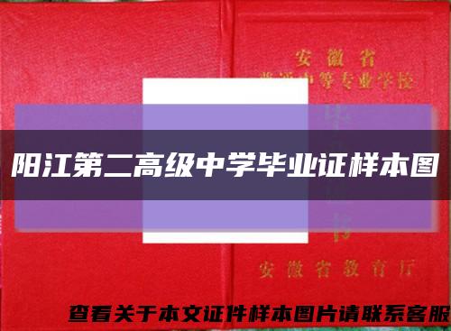 阳江第二高级中学毕业证样本图缩略图