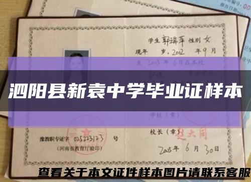 泗阳县新袁中学毕业证样本缩略图
