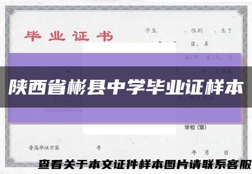 陕西省彬县中学毕业证样本缩略图