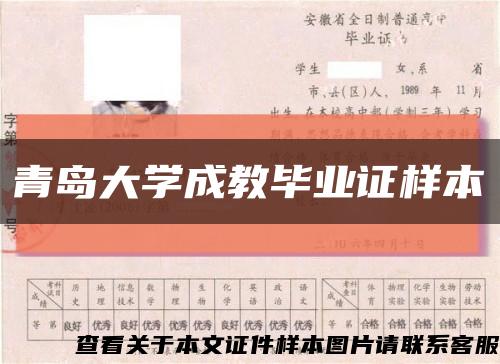 青岛大学成教毕业证样本缩略图