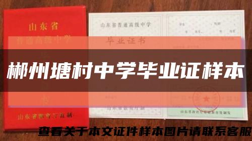 郴州塘村中学毕业证样本缩略图