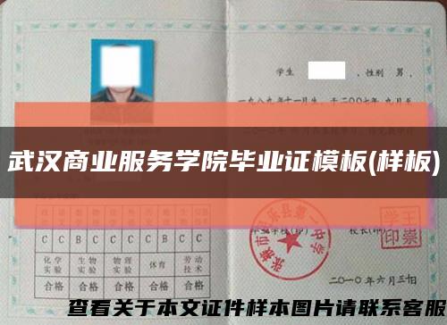 武汉商业服务学院毕业证模板(样板)缩略图