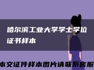 哈尔滨工业大学学士学位证书样本缩略图