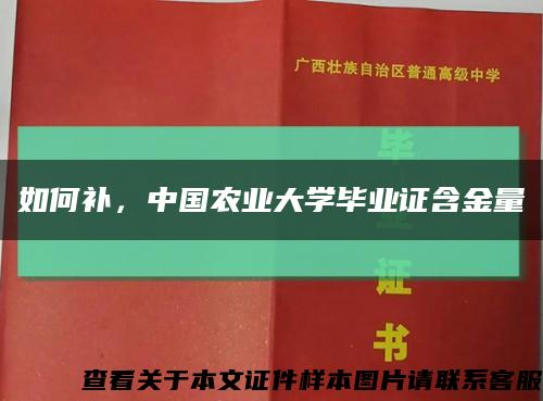 如何补，中国农业大学毕业证含金量缩略图