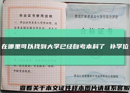 在哪里可以找到大学已经自考本科了 补学位缩略图