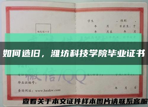 如何造旧，潍坊科技学院毕业证书缩略图