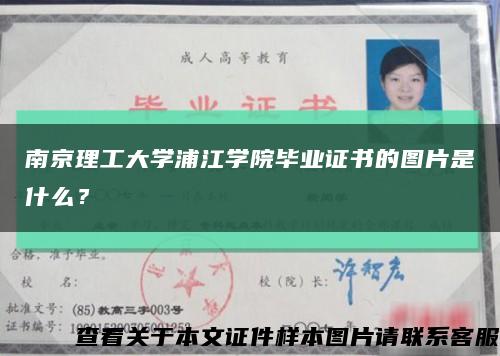 南京理工大学浦江学院毕业证书的图片是什么？缩略图