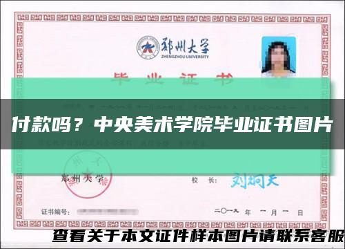 付款吗？中央美术学院毕业证书图片缩略图