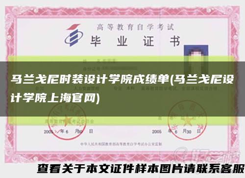 马兰戈尼时装设计学院成绩单(马兰戈尼设计学院上海官网)缩略图