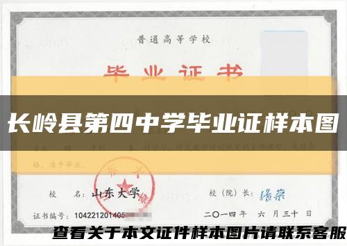 长岭县第四中学毕业证样本图缩略图